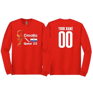 Croatia National Team Trophy 2022 Soccer Fan Long Sleeve T-Shirt Unisex for Mens