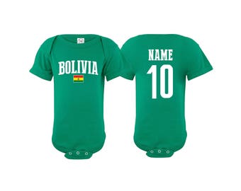 Bolivia Bodysuit Add your Name and Number Infant Clothing  Newest Fan Bodysuit Soccer Baby Outfit Mameluco Infant Girls Boys T shirt - Tee