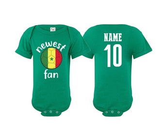 Senegal Add your Name and Number Infant Clothing Newest Fan Baby Outfit  Girls Boys T shirt -Tee National Team Soccer