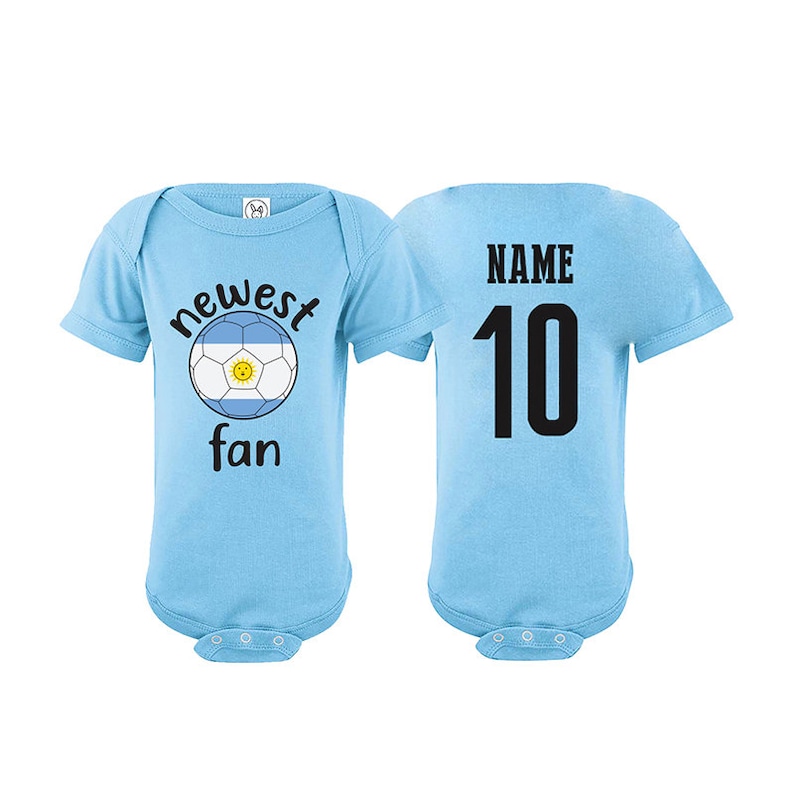 Tee Argentina Bodysuit Add your Name and Number Infant Clothing Newest Fan Bodysuit Soccer Baby Outfit Mameluco Infant Girls Boys T shirt