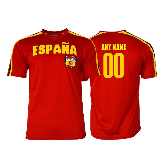Spain Soccer Football  Tee T-Shirt  all sizes  Adults and  Kids Sizes Flag Jersey Pride Personalized Your Name