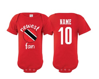 Trinidad and Tobago  Bodysuit  Add your Name and Number Infant Clothing Newest Fan Baby Outfit  Girls Boys T shirt -Tee National Team Soccer