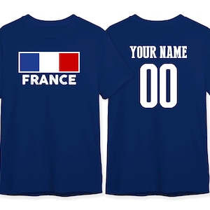 France Flag vintage letters T Shirt Team Country Soccer World Cup 2022 Custom Name Number