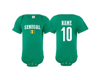 Senegal Add your Name and Number Infant Clothing Newest Fan Baby Outfit  Girls Boys T shirt -Tee National Team Soccer