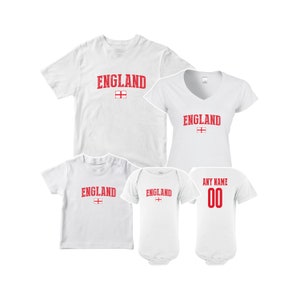 England T shirt matching t-shirt set Soccer football Futbol  national Team Men Woman Kids Family  Infant World cup Pride Flag