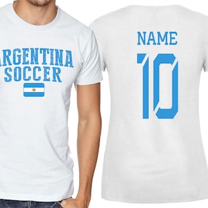 argentina soccer T-shirt  Sports  Fan tee | Country Pride Men&#39;s Customized Name and Number argentina flag
