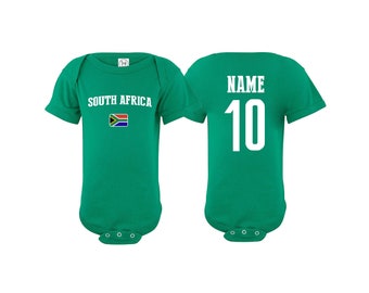 South Africa Baby Bodysuit Add your Name and Number Infant Clothing Newest Fan Baby Outfit  Girls Boys T shirt -Tee National Team Soccer