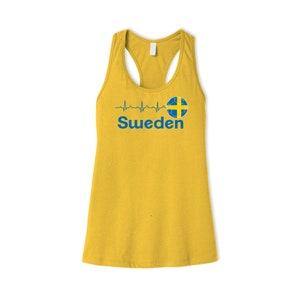 Sweden National Tank Top Futbol Soccer Flag Colors Design Print For Adults Female Women