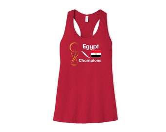 Egypt National Team Womens Female Sports Tank Top Futbol Soccer Flag Gold Colors Design For Adults Printed in USA