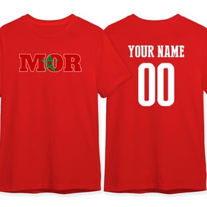 Morocco Country T Shirt Flag Letters Soccer Team World Cup Custom Name Number