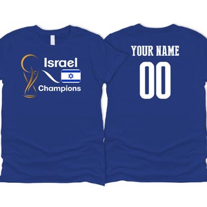 Israel National Country Team Sport Soccer T shirt Simple Flag Logo Football Female Womens 2023 Custom Name and Number Printed in USA