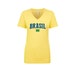 Brazil V Neck T shirts Women Lady  100% cotton tee Any Sports  National Team Soccer Brasil tee tshirt 