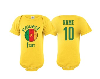 Cameroon Bodysuit Add your Name and Number Infant Clothing  Newest Fan Bodysuit Soccer Baby Outfit  Girls Boys T shirt - Tee National Team