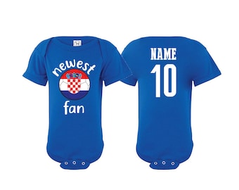 Croatia Bodysuit Add your Name and Number Infant Clothing  Newest Fan Bodysuit Soccer Baby Outfit Mameluco Infant Girls Boys T shirt - Tee