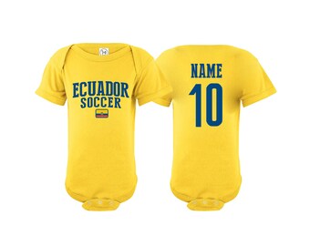Ecuador Bodysuit Add your Name and Number Infant Clothing  Newest Fan Bodysuit Soccer Baby Outfit Mameluco Infant Girls Boys T shirt - Tee