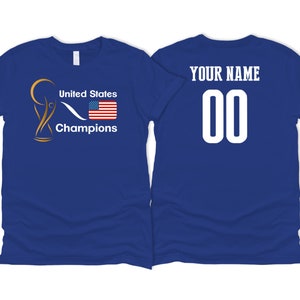 United States National Country Team Sport Soccer T shirt Simple Flag Logo Football Female Womens 2023 Custom Name and Number Printed in USA