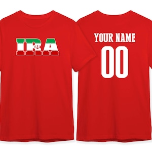 Iran Country T Shirt Flag Letters Soccer Team World Cup Custom Name NumberPrint in USA