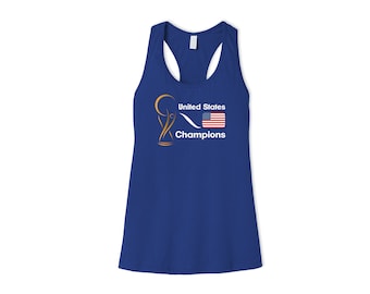 United States National Team Womens Female Sports Tank Top Futbol Soccer Flag Gold Colors Design For Adults Printed in USA
