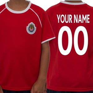 Youth Chivas Rayadas Jersey Soccer official licensed  T-Shirt  all sizes Kids  Personalized Your Name and Number chivas guadalajara  Mexico
