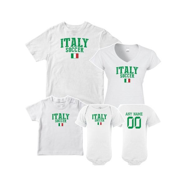 Italy T shirt matching t-shirt set Soccer football Futbol  national Team Men Woman Kids Family  Infant Pride Flag