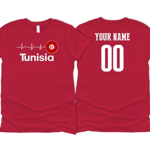 Tunisia National Team T shirt Unisex for Womens Soccer Flag Logo Football  Custom Customized Sports Name Number