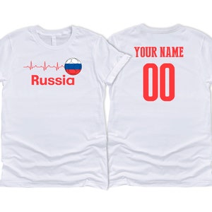 Russia National Team T shirt Unisex for Womens Soccer Flag Logo Football  Custom Customized Sports Name Number