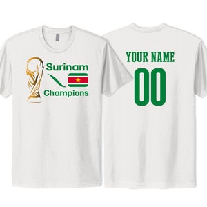 Surinam National Team T shirt Flag Logo design soccer Football Female 2023 Custom Customized Sports Name Number Printed in USA