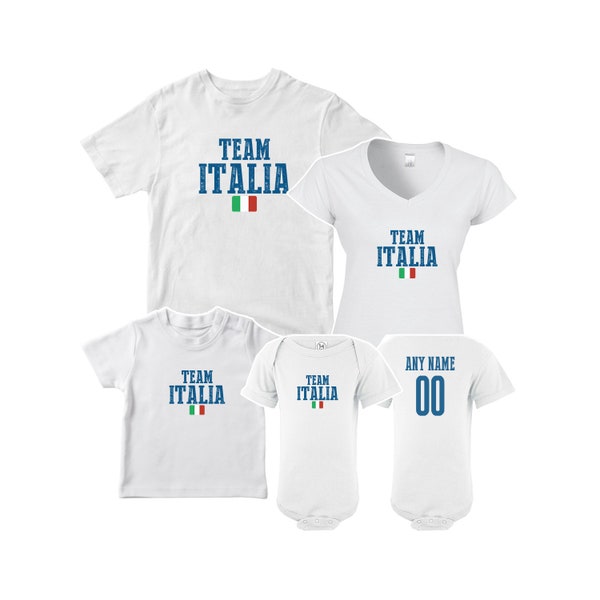 Team Italy T shirt matching t-shirt set Soccer football Futbol  national Team Men Woman Kids Family  Infant Pride Flag