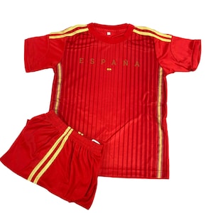Spain España jersey set for kids  soccer Tee T-Shirt  all sizes  Adults and  Kids Sizes Flag Jersey Pride Personalized Your Name espana