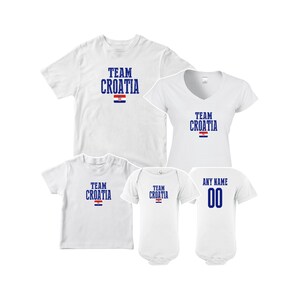 Team Croatia T shirt matching t-shirt set Soccer football Futbol  national Team Men Woman Kids Family  Infant Pride Flag