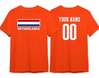 Netherlands Flag vintage letters T Shirt Team Country Soccer World Cup 2022 Custom Name Number