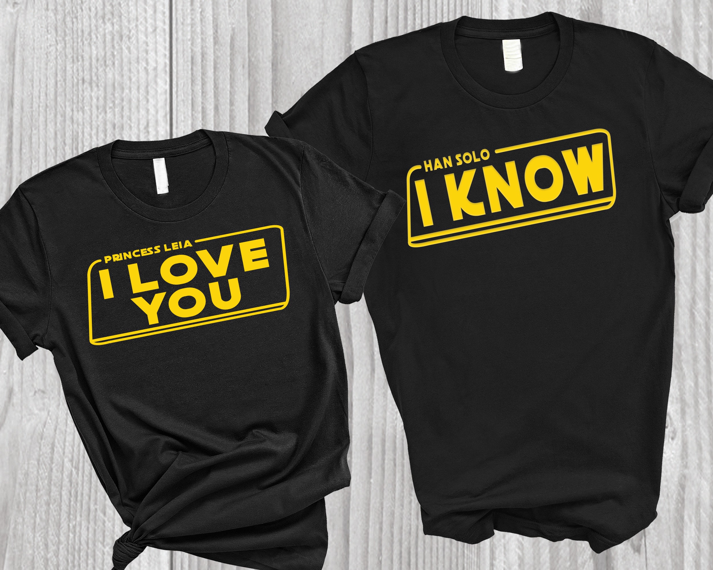 Intens Efternavn fællesskab I Love You I Know Star Wars Disney Couples Unisex Shirts - Etsy