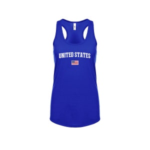United States Usa Tank top shirts Women Lady  100% cotton tee Any Sports  National Team Soccer Baseball