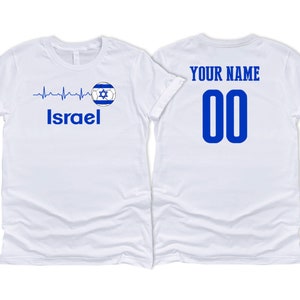 Israel National Team T shirt Unisex for Womens Soccer Flag Logo Football  Custom Customized Sports Name Number
