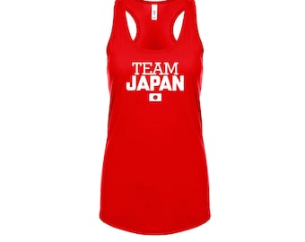 Japan Team Tank top shirts Women Lady  100% cotton tee Any Sports  National Team Soccer Japon