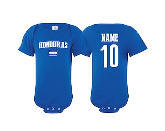 Honduras Bodysuit Add your Name and Number Infant Clothing  Newest Fan Bodysuit Soccer Baby Outfit  Girls Boys T shirt - Tee National Team