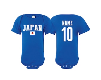 Japan Bodysuit Japon Add your Name and Number Infant Clothing  Newest Fan  Soccer Baby Outfit  Girls Boys T shirt - Tee National Team