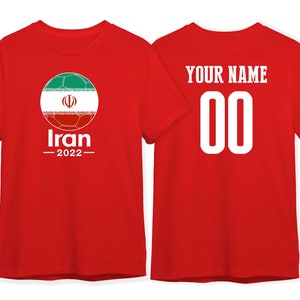 Iran Country T Shirt Flag logo Soccer Team for World Cup Add Custom Name Number national team print in USA