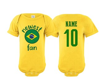 BRASIL SOCCER Baby  24 months  add your baby's name free. BRAZIL 
