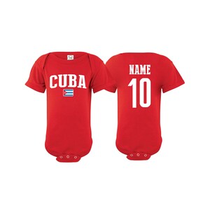 Cuba Bodysuit Add your Name and Number Infant Clothing  Newest Fan Bodysuit Soccer Baby Outfit Mameluco Infant Girls Boys T shirt - Tee