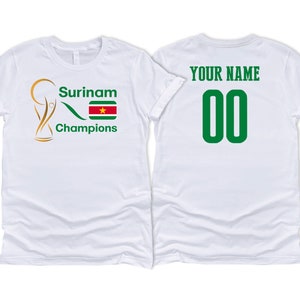 Surinam National Country Team Sport Soccer T shirt Simple Flag Logo Football Female Womens 2023 Custom Name and Number Printed in USA