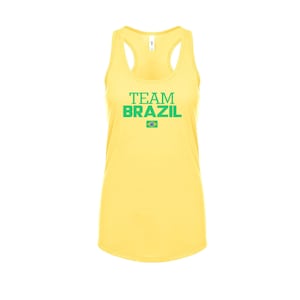 Brazil Team Tank top shirts Women Lady  100% cotton tee Any Sports  National Team Soccer Brasil