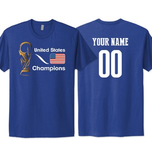 United States National Team T shirt Flag Logo design soccer Football Female 2023 Custom Customized Sports Name Number