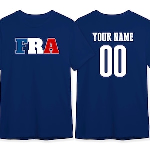 France Country T Shirt Flag Letters Soccer Team World Cup Custom Name Number