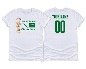 Saudi Arabia National Team Spirit T shirt Unisex for Womens Soccer Football Flag Logo Design Customizable Sports Name Number