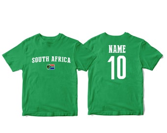 South Africa Sports T-shirt Fan tee  Country Pride Men's and Kids Youth  Customized Name and Number