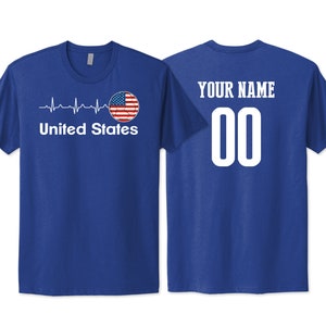 United States T shirt Flag Logo National Team Football Female 2023 Custom Customized Sports Name Number