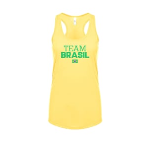 Brazil Team Tank top shirts Women Lady  100% cotton tee Any Sports  National Team Soccer Brasil