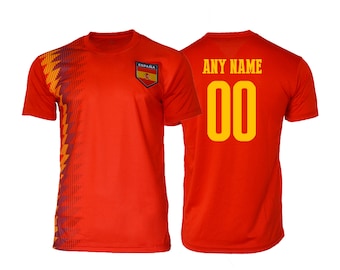 Spain España Tee T-Shirt  all sizes  Adults and  Kids Sizes Flag Jersey Pride Personalized Your Name espana