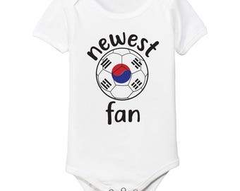 South Korea Bodysuit  Add your Name and Number Infant Clothing Newest Fan Baby Outfit  Girls Boys T shirt -Tee National Team Soccer